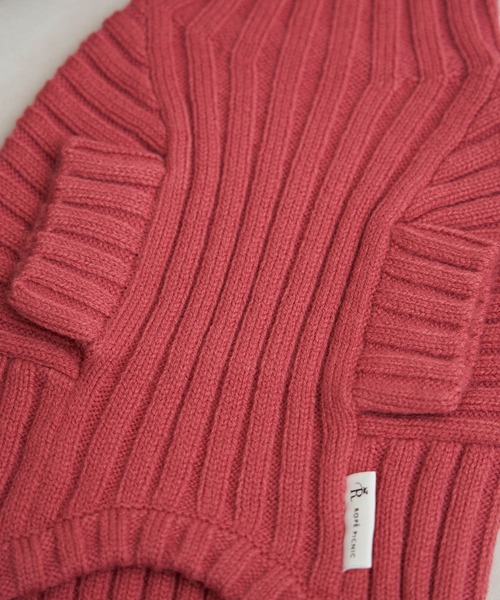 ROPE' PICNIC（ロペピクニック）の「【DOG】【リンクコーデ】リブ切替ニットプルオーバー（ペットウェア・レディース・カーキ/ピンク系その他/ラベンダー/キナリ・2M/M/L/S）」の9枚目の写真