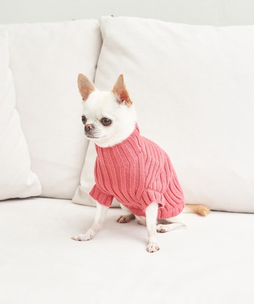 ROPE' PICNIC（ロペピクニック）の「【DOG】【リンクコーデ】リブ切替ニットプルオーバー（ペットウェア・レディース・カーキ/ピンク系その他/ラベンダー/キナリ・2M/M/L/S）」の17枚目の写真