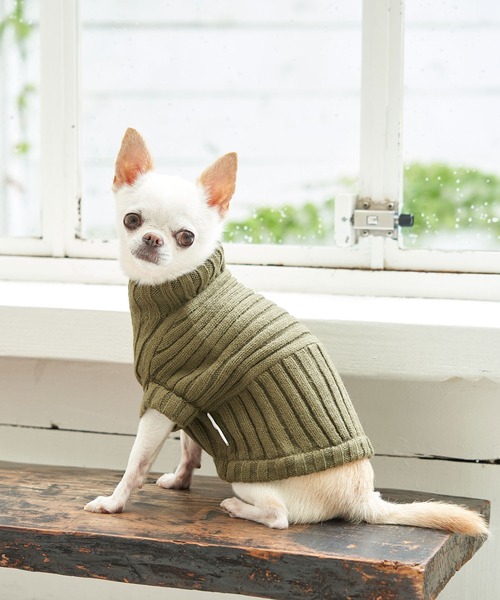 ROPE' PICNIC（ロペピクニック）の「【DOG】【リンクコーデ】リブ切替ニットプルオーバー（ペットウェア・レディース・カーキ/ピンク系その他/ラベンダー/キナリ・2M/M/L/S）」の18枚目の写真