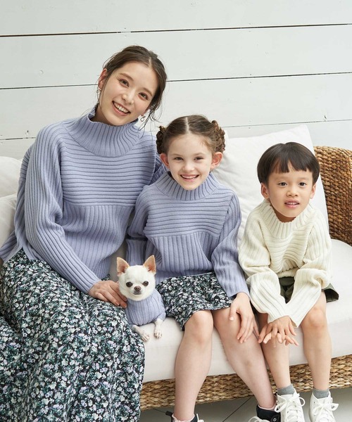 ROPE' PICNIC（ロペピクニック）の「【DOG】【リンクコーデ】リブ切替ニットプルオーバー（ペットウェア・レディース・カーキ/ピンク系その他/ラベンダー/キナリ・2M/M/L/S）」の15枚目の写真