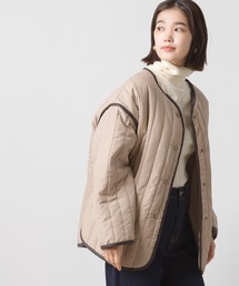ラインキルトノーカラージャケット