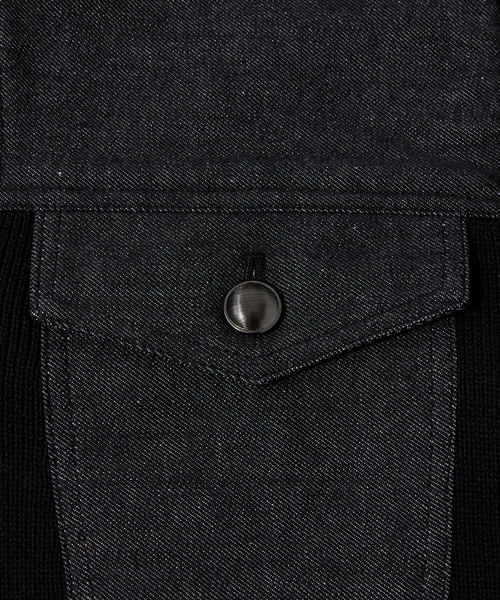 デニムコンビ ニット ブルゾン（ブルゾン）｜DESIGNWORKS（デザイン