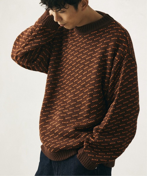 JOURNAL STANDARD relume(ジャーナルスタンダード レリューム)の「BIG BIRDS EYE ウォッシャブルニット/ユニセックス 2(ニット/セーター・メンズ・グレー/ブラウン/ナチュラル/カーキ/ネイビー・MEDIUM/LARGE)」の2枚目の写真