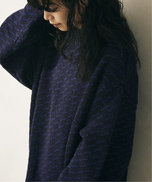 JOURNAL STANDARD relume(ジャーナルスタンダード レリューム)の「BIG BIRDS EYE ウォッシャブルニット/ユニセックス 2(ニット/セーター・メンズ・グレー/ブラウン/ナチュラル/カーキ/ネイビー・MEDIUM/LARGE)」の6枚目の写真