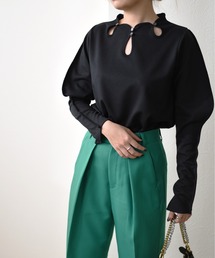 Eimee Law | 涙あきネックラウンドスリーブパイピングTOPS(Tシャツ/カットソー)