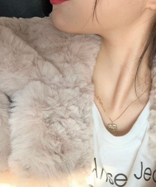 FRP（エフアールピー）の「YUGA フェイクムートン　ボア　ジャケットコート（ダウンジャケット/コート・レディース・オフホワイト・S/L/M）」の7枚目の写真