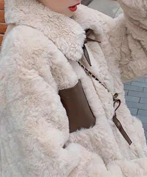 FRP（エフアールピー）の「YUGA フェイクムートン　ボア　ジャケットコート（ダウンジャケット/コート・レディース・オフホワイト・S/L/M）」の9枚目の写真