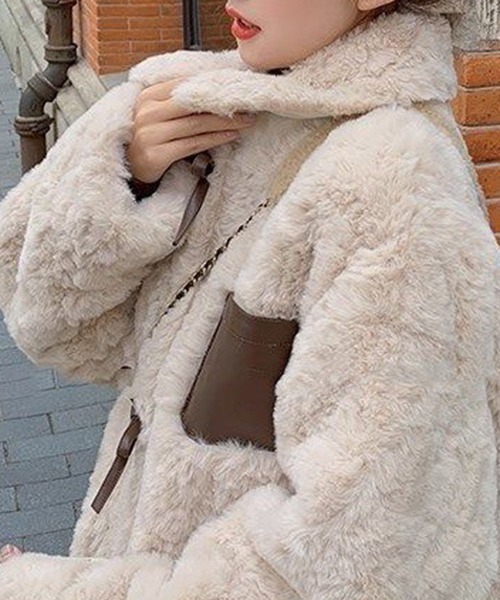 FRP（エフアールピー）の「YUGA フェイクムートン　ボア　ジャケットコート（ダウンジャケット/コート・レディース・オフホワイト・S/L/M）」の13枚目の写真