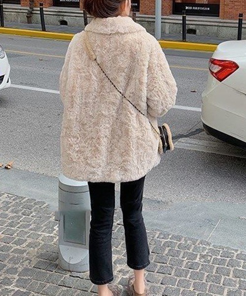 FRP（エフアールピー）の「YUGA フェイクムートン　ボア　ジャケットコート（ダウンジャケット/コート・レディース・オフホワイト・S/L/M）」の14枚目の写真