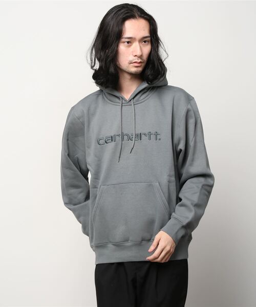 Carhartt WIP（カーハートダブリューアイピー）の「HOODED CARHARTT SWEATSHIRT（パーカー・メンズ・アッシュ/ブラウン/カモフラージュ/グレー/ブラック/ブルーグリーン/ダークパープル・LARGE/MEDIUM/SMALL/X-LARGE/X-SMALL/XX-LARGE）」の3枚目の写真