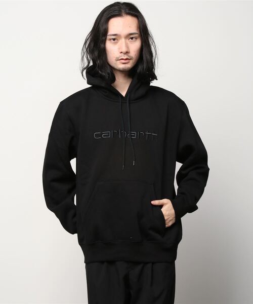 Carhartt WIP（カーハートダブリューアイピー）の「HOODED CARHARTT SWEATSHIRT（パーカー・メンズ・アッシュ/ブラウン/カモフラージュ/グレー/ブラック/ブルーグリーン/ダークパープル・LARGE/MEDIUM/SMALL/X-LARGE/X-SMALL/XX-LARGE）」の2枚目の写真