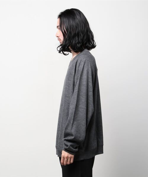 GOLD（ゴールド）の「GOLD / ゴールド：WASHABLE WOOL RAGLAN L/S TEE：21B-GL68805[MUS]（Tシャツ/カットソー・メンズ・チャコールグレー/ブラック/ブラック系その他・S/M/L）」の4枚目の写真