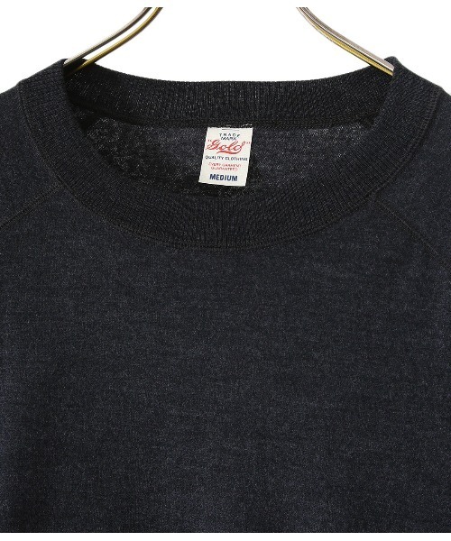 GOLD（ゴールド）の「GOLD / ゴールド：WASHABLE WOOL RAGLAN L/S TEE：21B-GL68805[MUS]（Tシャツ/カットソー・メンズ・チャコールグレー/ブラック/ブラック系その他・S/M/L）」の8枚目の写真