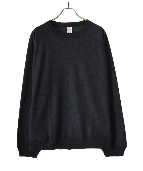 GOLD（ゴールド）の「GOLD / ゴールド：WASHABLE WOOL RAGLAN L/S TEE：21B-GL68805[MUS]（Tシャツ/カットソー・メンズ・チャコールグレー/ブラック/ブラック系その他・S/M/L）」の6枚目の写真