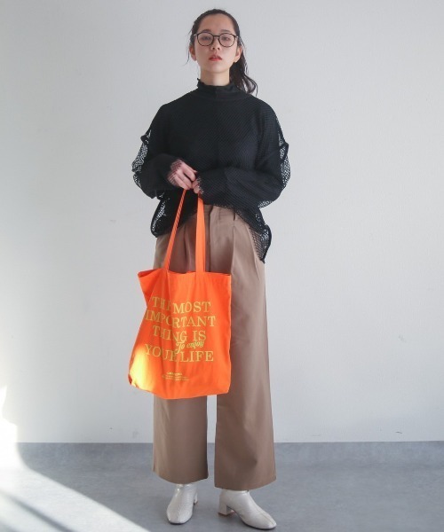 spoon store（スプーンストア）の「メッシュパイピングルーズプルオーバー（ニット/セーター・レディース・パープル/ブラック・フリー）」の13枚目の写真