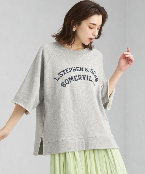 Goodwear(Since1983)(グッドウェア)の「【別注】<Goodwear (グッドウェア)>6分袖 ロゴ スウェット プルオーバー カットソー(Tシャツ/カットソー・レディース・オフホワイト/ライトピンク/グレー・FREE)」の2枚目の写真