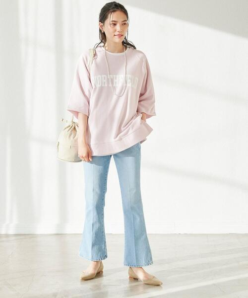 Goodwear(Since1983)(グッドウェア)の「【別注】<Goodwear (グッドウェア)>6分袖 ロゴ スウェット プルオーバー カットソー(Tシャツ/カットソー・レディース・オフホワイト/ライトピンク/グレー・FREE)」の4枚目の写真
