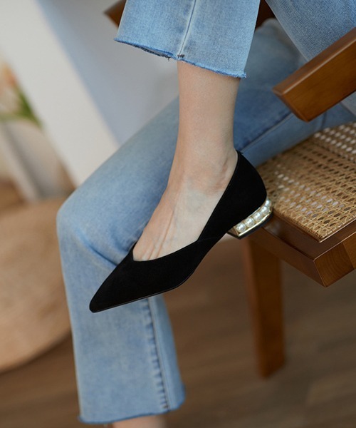 SVEC（シュベック）の「パールヒール ポインテッド フラット パンプス（パンプス・レディース・ホワイト/ブラック/ピンク・38/39/35/36/37/40）」の18枚目の写真