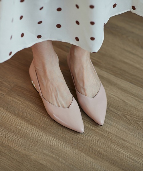 SVEC（シュベック）の「パールヒール ポインテッド フラット パンプス（パンプス・レディース・ホワイト/ブラック/ピンク・38/39/35/36/37/40）」の17枚目の写真