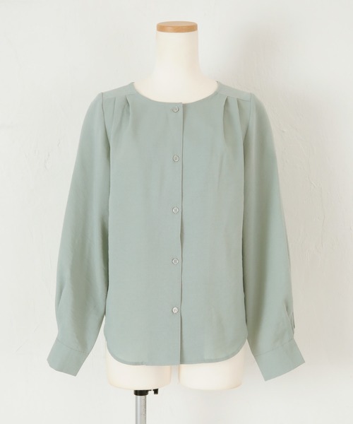 titivate（ティティベイト）の「ｹｰﾌﾟ付きﾉｰｶﾗｰﾌﾞﾗｳｽ（シャツ/ブラウス・レディース・オフホワイト/ライトグリーン/ブラック・S/M）」の16枚目の写真