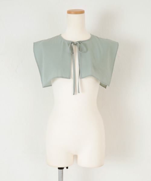 titivate（ティティベイト）の「ｹｰﾌﾟ付きﾉｰｶﾗｰﾌﾞﾗｳｽ（シャツ/ブラウス・レディース・オフホワイト/ライトグリーン/ブラック・S/M）」の19枚目の写真