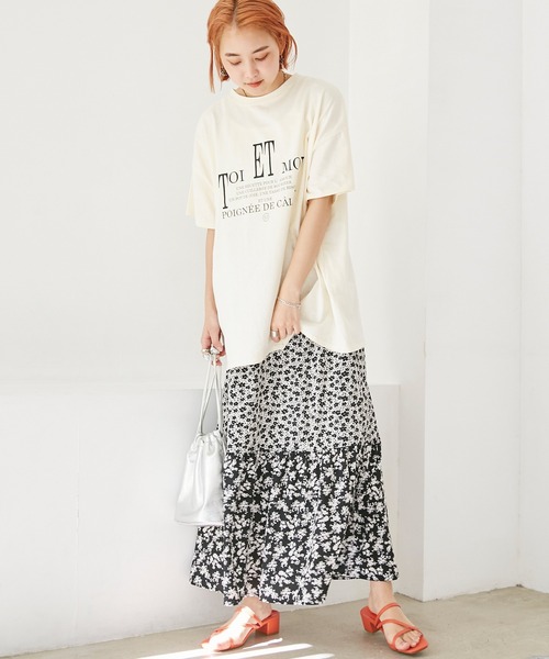 LAVEANGE(ラビアンジェ)の「ロゴビッグTEE(Tシャツ/カットソー・レディース・オフホワイト/グリーン/ブルー/スミクロ/ピンク・M/L/4L/3L/LL)」の10枚目の写真