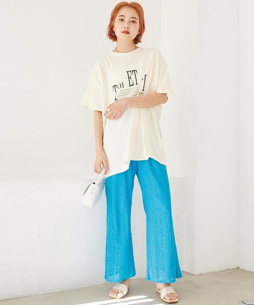 LAVEANGE(ラビアンジェ)の「ロゴビッグTEE(Tシャツ/カットソー・レディース・オフホワイト/グリーン/ブルー/スミクロ/ピンク・M/L/4L/3L/LL)」の16枚目の写真