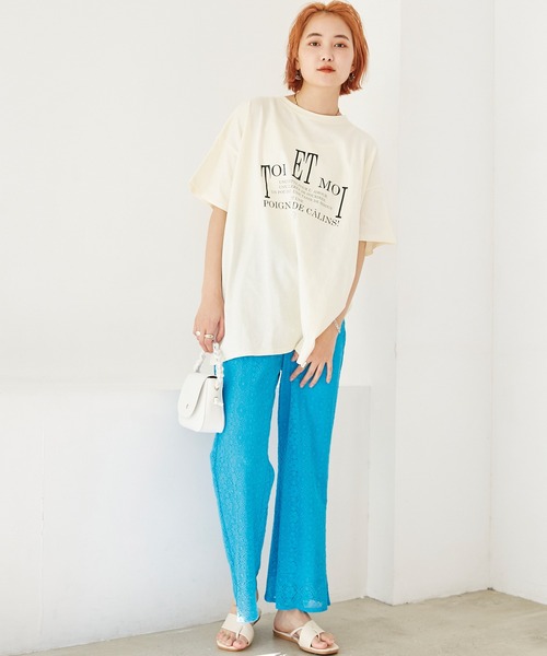 LAVEANGE(ラビアンジェ)の「ロゴビッグTEE(Tシャツ/カットソー・レディース・オフホワイト/グリーン/ブルー/スミクロ/ピンク・M/L/4L/3L/LL)」の17枚目の写真