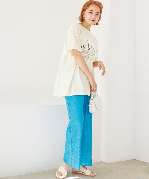 LAVEANGE(ラビアンジェ)の「ロゴビッグTEE(Tシャツ/カットソー・レディース・オフホワイト/グリーン/ブルー/スミクロ/ピンク・M/L/4L/3L/LL)」の18枚目の写真