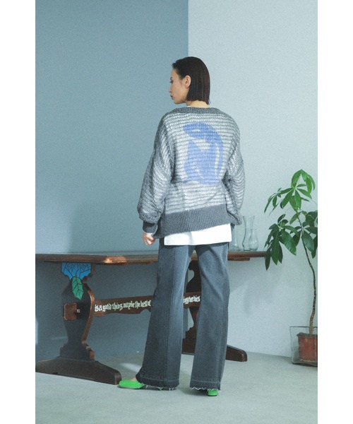 ROSE BUD(ローズバッド)の「<ブラックのみWEB限定カラー>シアーニット(ニット/セーター・レディース・ブルー/グリーン/ピンク/ブラック・ONE SIZE)」の15枚目の写真