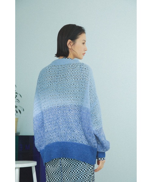 ROSE BUD(ローズバッド)の「<ブラックのみWEB限定カラー>シアーニット(ニット/セーター・レディース・ブルー/グリーン/ピンク/ブラック・ONE SIZE)」の12枚目の写真