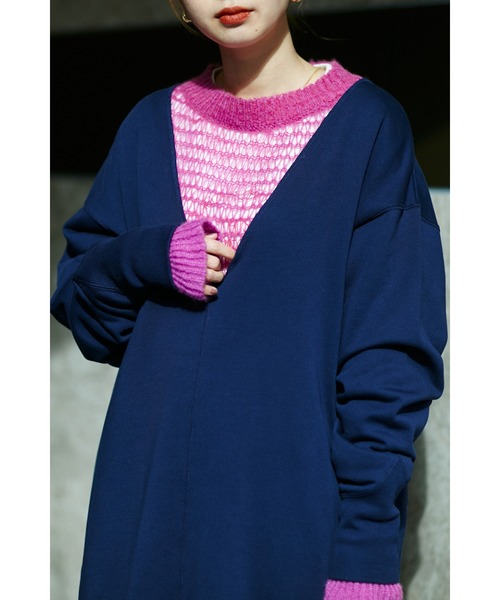 ROSE BUD(ローズバッド)の「<ブラックのみWEB限定カラー>シアーニット(ニット/セーター・レディース・ブルー/グリーン/ピンク/ブラック・ONE SIZE)」の18枚目の写真