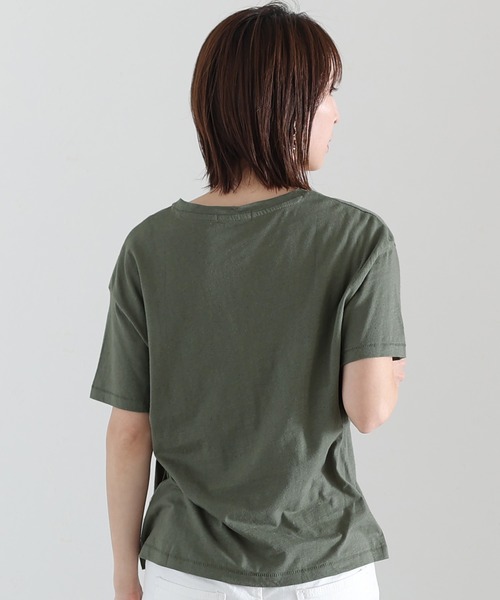 ElegChic（エレグシック）の「コットンリネンVネックTシャツ（Tシャツ/カットソー・レディース・ブラウン/ベージュ/カーキ・XXL/4L/L）」の14枚目の写真