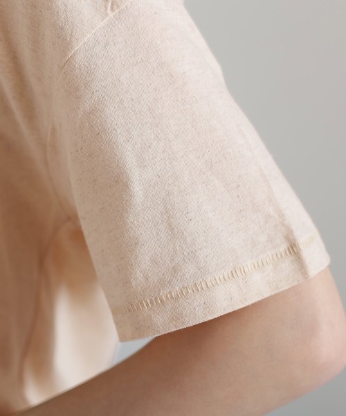 ElegChic（エレグシック）の「コットンリネンVネックTシャツ（Tシャツ/カットソー・レディース・ブラウン/ベージュ/カーキ・XXL/4L/L）」の17枚目の写真