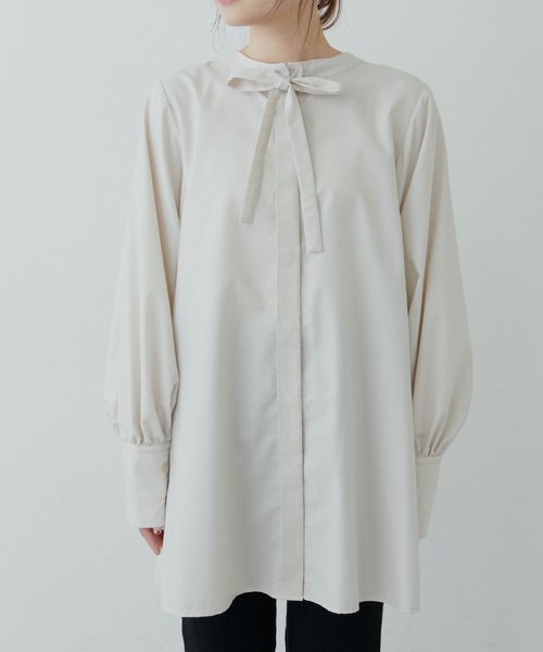 PUAL CE CIN（ピュアルセシン）の「【Du noir】2WAYボウタイブラウス（シャツ/ブラウス・レディース・ベージュ/ブラック/オフホワイト・FREE）」の9枚目の写真