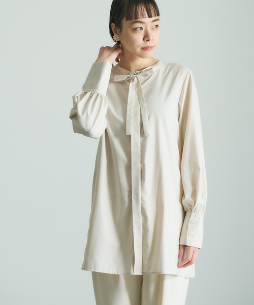 PUAL CE CIN（ピュアルセシン）の「【Du noir】2WAYボウタイブラウス（シャツ/ブラウス・レディース・ベージュ/ブラック/オフホワイト・FREE）」の16枚目の写真