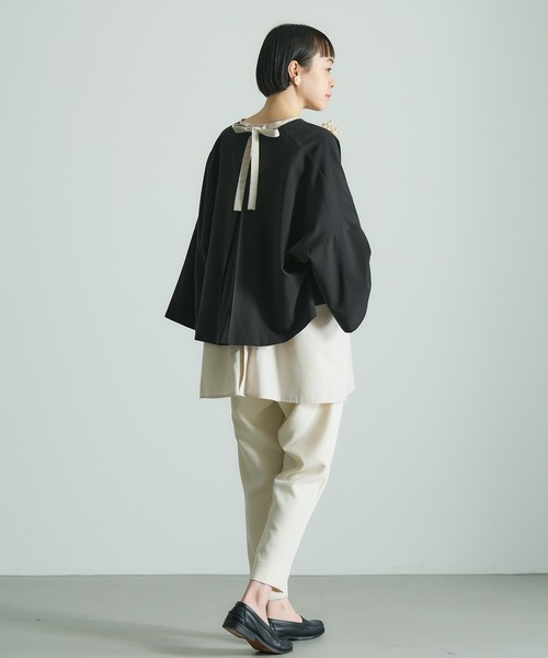 PUAL CE CIN（ピュアルセシン）の「【Du noir】2WAYボウタイブラウス（シャツ/ブラウス・レディース・ベージュ/ブラック/オフホワイト・FREE）」の21枚目の写真