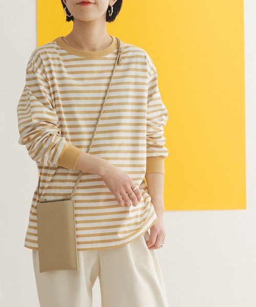 FORK&SPOON（フォークアンドスプーン）の「FORK&SPOON　ボーダーロングスリーブTシャツ（Tシャツ/カットソー・レディース・グレー系その他/ブルー系その他/イエロー系その他・1/2）」の9枚目の写真