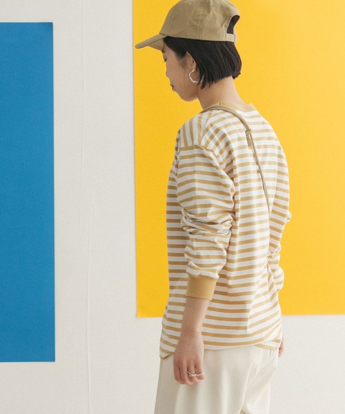 FORK&SPOON（フォークアンドスプーン）の「FORK&SPOON　ボーダーロングスリーブTシャツ（Tシャツ/カットソー・レディース・グレー系その他/ブルー系その他/イエロー系その他・1/2）」の10枚目の写真