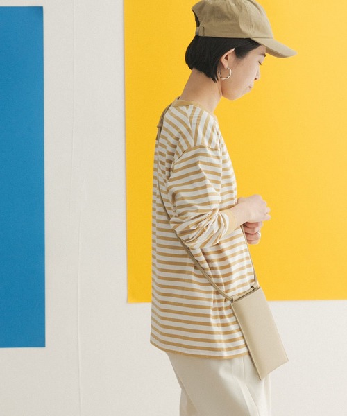 FORK&SPOON（フォークアンドスプーン）の「FORK&SPOON　ボーダーロングスリーブTシャツ（Tシャツ/カットソー・レディース・グレー系その他/ブルー系その他/イエロー系その他・1/2）」の12枚目の写真