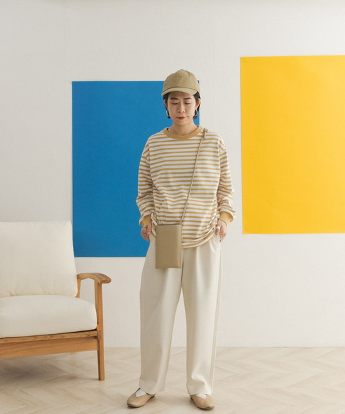 FORK&SPOON（フォークアンドスプーン）の「FORK&SPOON　ボーダーロングスリーブTシャツ（Tシャツ/カットソー・レディース・グレー系その他/ブルー系その他/イエロー系その他・1/2）」の13枚目の写真