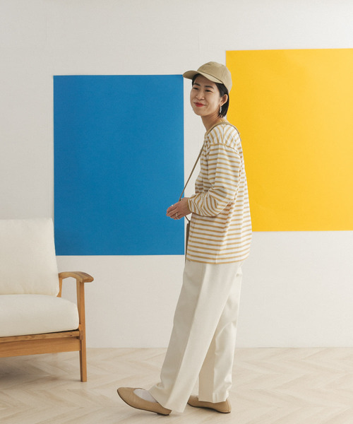 FORK&SPOON（フォークアンドスプーン）の「FORK&SPOON　ボーダーロングスリーブTシャツ（Tシャツ/カットソー・レディース・グレー系その他/ブルー系その他/イエロー系その他・1/2）」の14枚目の写真