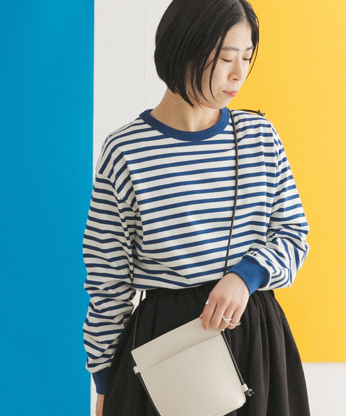 FORK&SPOON（フォークアンドスプーン）の「FORK&SPOON　ボーダーロングスリーブTシャツ（Tシャツ/カットソー・レディース・グレー系その他/ブルー系その他/イエロー系その他・1/2）」の15枚目の写真