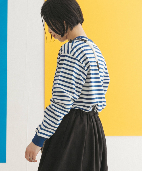 FORK&SPOON（フォークアンドスプーン）の「FORK&SPOON　ボーダーロングスリーブTシャツ（Tシャツ/カットソー・レディース・グレー系その他/ブルー系その他/イエロー系その他・1/2）」の16枚目の写真