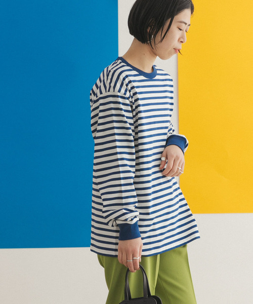 FORK&SPOON（フォークアンドスプーン）の「FORK&SPOON　ボーダーロングスリーブTシャツ（Tシャツ/カットソー・レディース・グレー系その他/ブルー系その他/イエロー系その他・1/2）」の20枚目の写真