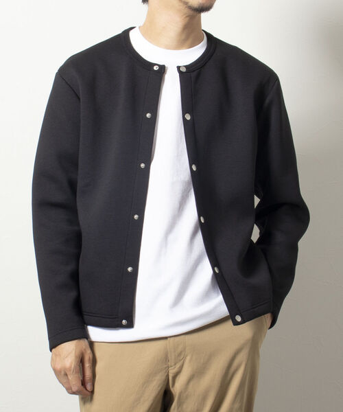 NOLLEY'S goodman（ノーリーズグッドマン）の「スナップボタン丸首カーディガン ブルゾン ダンボールニット（カーディガン/ボレロ・メンズ・ライトブルー/チャコールグレー/ネイビー・MEDIUM/LARGE）」の3枚目の写真