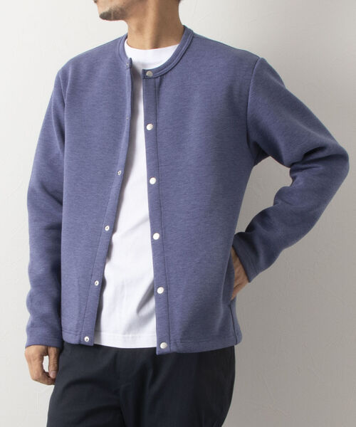 NOLLEY'S goodman（ノーリーズグッドマン）の「スナップボタン丸首カーディガン ブルゾン ダンボールニット（カーディガン/ボレロ・メンズ・ライトブルー/チャコールグレー/ネイビー・MEDIUM/LARGE）」の13枚目の写真