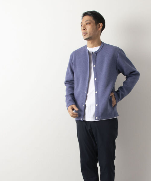 NOLLEY'S goodman（ノーリーズグッドマン）の「スナップボタン丸首カーディガン ブルゾン ダンボールニット（カーディガン/ボレロ・メンズ・ライトブルー/チャコールグレー/ネイビー・MEDIUM/LARGE）」の18枚目の写真
