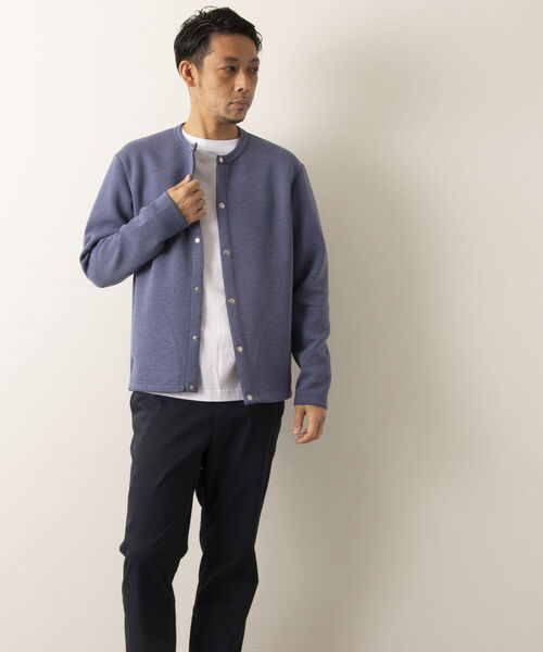 NOLLEY'S goodman（ノーリーズグッドマン）の「スナップボタン丸首カーディガン ブルゾン ダンボールニット（カーディガン/ボレロ・メンズ・ライトブルー/チャコールグレー/ネイビー・MEDIUM/LARGE）」の16枚目の写真