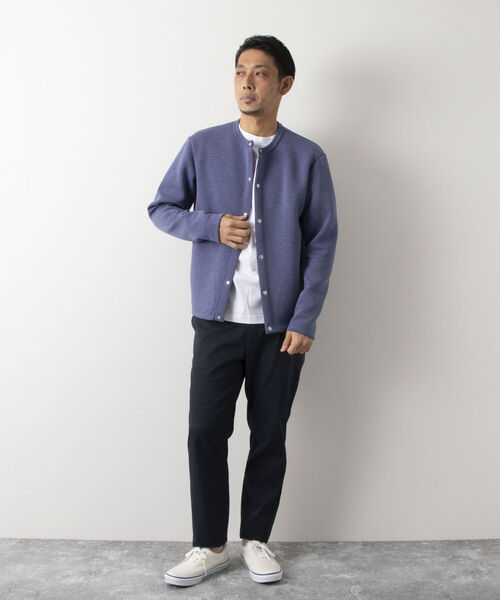 NOLLEY'S goodman（ノーリーズグッドマン）の「スナップボタン丸首カーディガン ブルゾン ダンボールニット（カーディガン/ボレロ・メンズ・ライトブルー/チャコールグレー/ネイビー・MEDIUM/LARGE）」の20枚目の写真